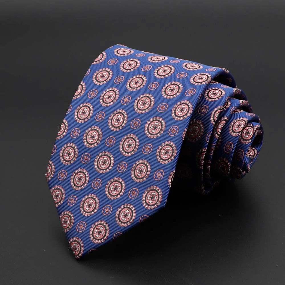 New Men's Tie Classic Solid Color Stripe Flower Floral 8cm Jacquard Necktie Accessories Daily Wear Cravat Wedding Party Gift