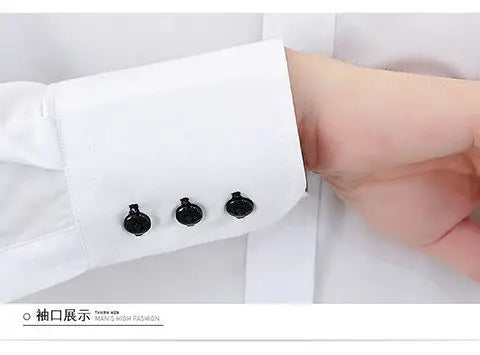 Mens Dress Shirts Spring and Autumn High Quality Long Sleeve Shirt Male Korean Slim Fit Business White Collared Shirt Oversized