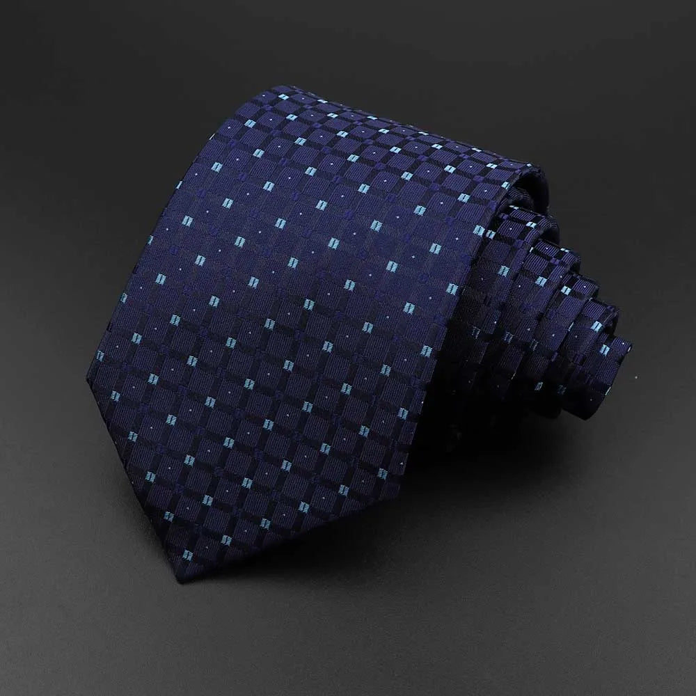 New Men's Tie Classic Solid Color Stripe Flower Floral 8cm Jacquard Necktie Accessories Daily Wear Cravat Wedding Party Gift