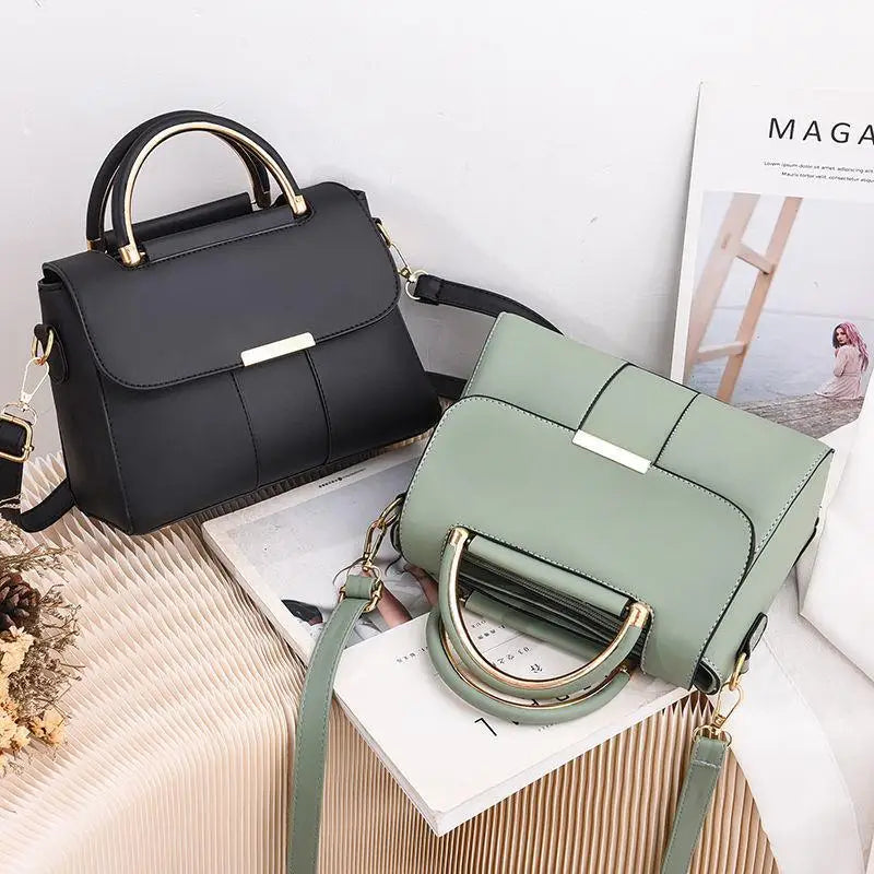 Simple Handbag For Women PU Leather Shoulder Bag Fashion Small Handle Bag Designer Crossbody Bag Daily Lady Shopping Hand Pouch
