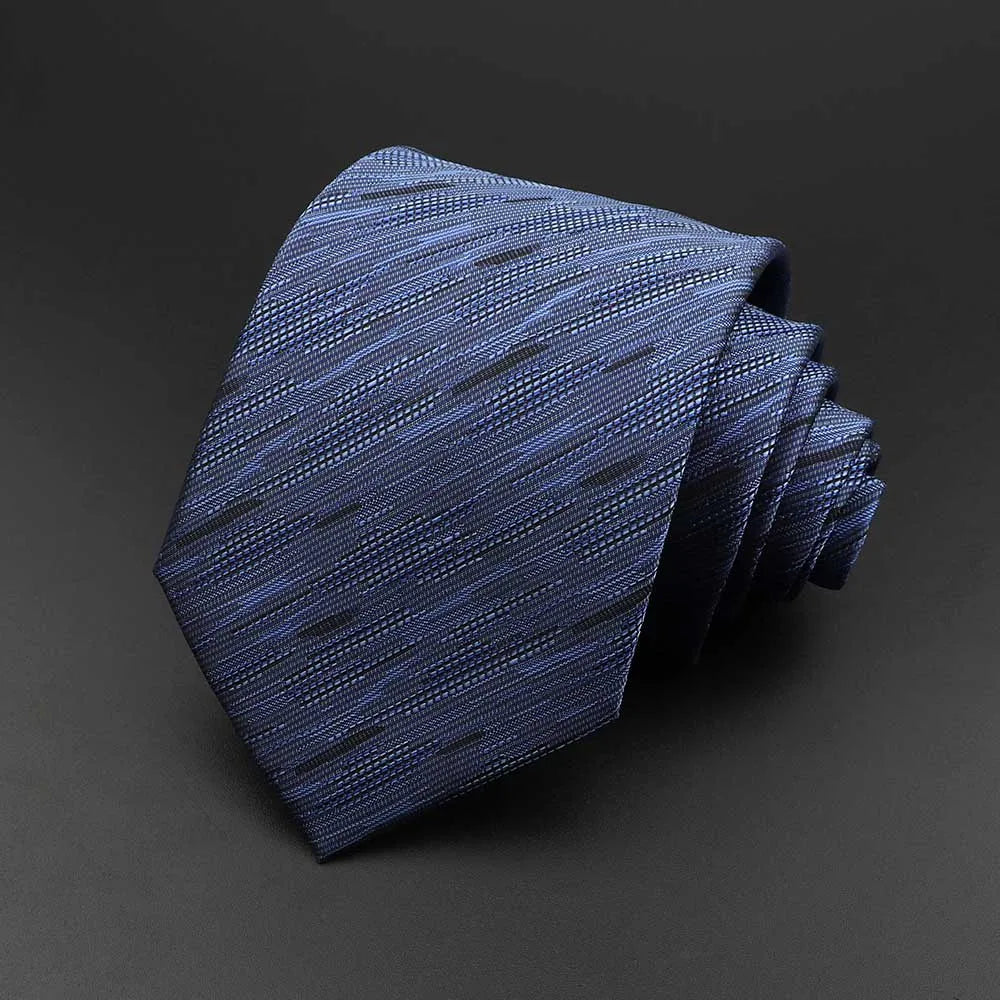 New Men's Tie Classic Solid Color Stripe Flower Floral 8cm Jacquard Necktie Accessories Daily Wear Cravat Wedding Party Gift