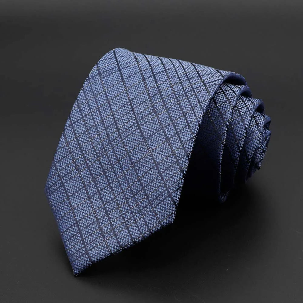 New Men's Tie Classic Solid Color Stripe Flower Floral 8cm Jacquard Necktie Accessories Daily Wear Cravat Wedding Party Gift