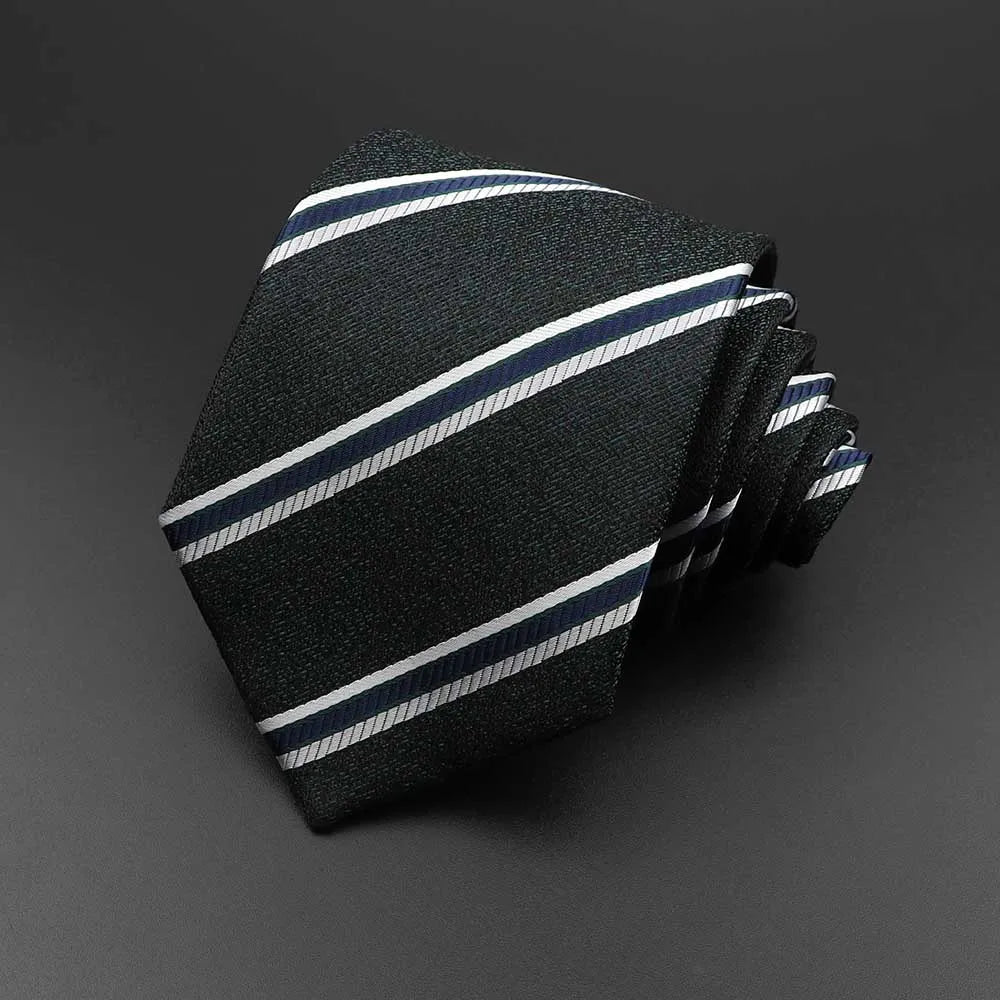 New Men's Tie Classic Solid Color Stripe Flower Floral 8cm Jacquard Necktie Accessories Daily Wear Cravat Wedding Party Gift