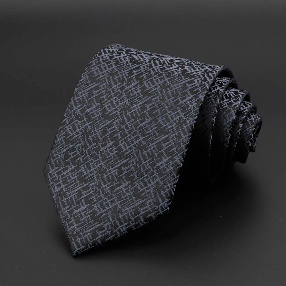 New Men's Tie Classic Solid Color Stripe Flower Floral 8cm Jacquard Necktie Accessories Daily Wear Cravat Wedding Party Gift