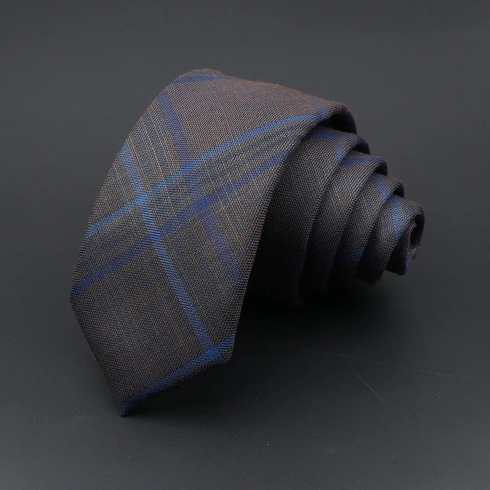 Mens Ties Classic Jacquard Striped Plaid Necktie 6cm Skinny Neckties Polyester Narrow Collar Suit Shirt Tie Accessories Gift