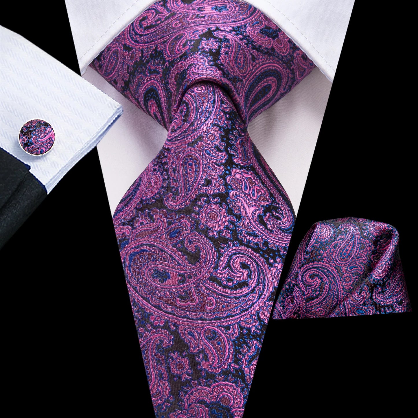 Hi-Tie Light Purple Solid Silk Wedding Tie For Men Quality Hanky Cufflink Gift Necktie Set Fashion Novelty Designer Dropshipping
