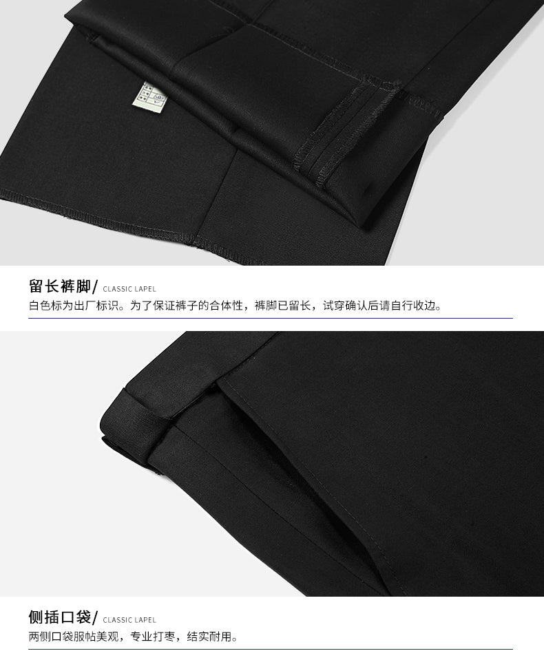 Classic Men Business Chinese Mountain Suit Suit Set 2-Piece High Quality Wedding Party Dress Set Black Navy Wine Red Suit+pant