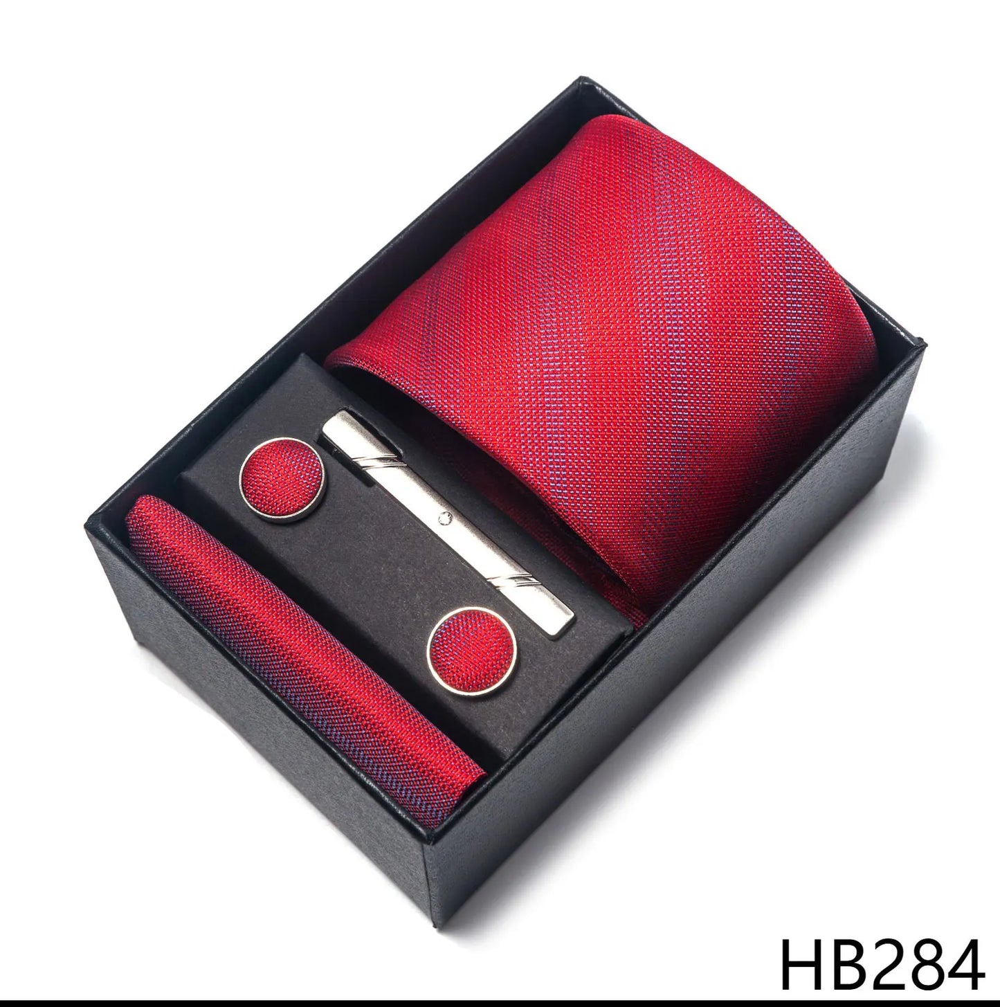 Luxury Brand 8 cm Tie Handkerchief Cufflink Clip Set For Men Wedding Gravata Suit Accessories Holiday Gift Box