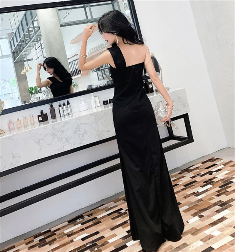 Spring Women Red Evening Party Dresses Short Sleeve V Neck Fit And Flare Long Maxi Summer Dress Lady Prom Gown Robe Longue Femme