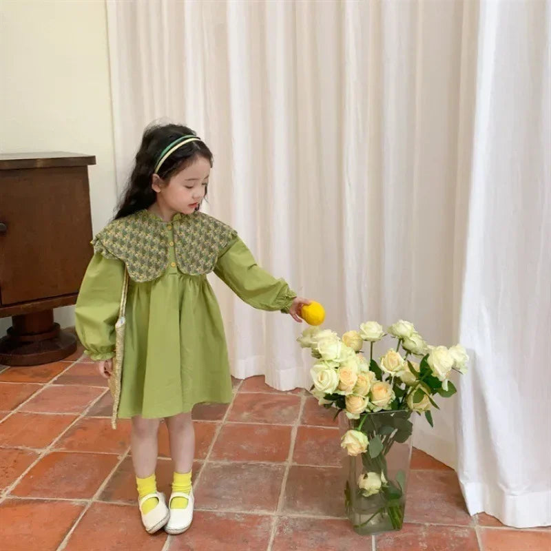Girls Dress Autumn Spring New Long Sleeve Kids Dress Princess Dress Kids Clothes Vestido Flower Girl Dresses Clothing Wholesale