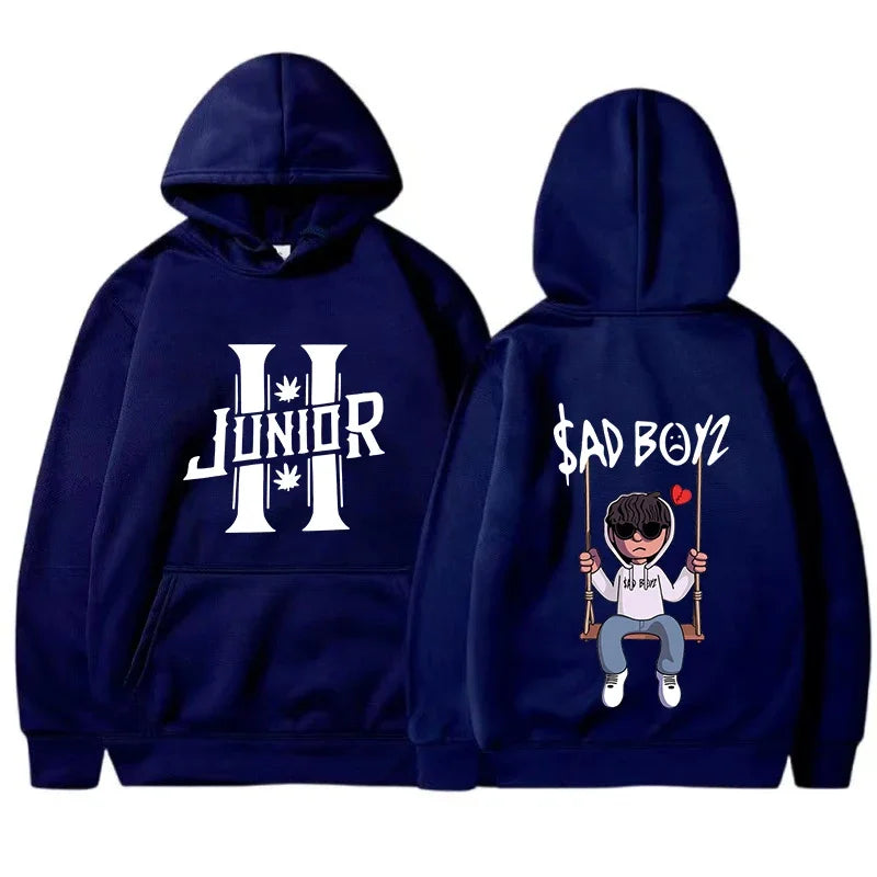 2024 Spring Men's Hoodies Junior H Sad Boys Harajuku Girls Hip Hop Pullover Fancy Music Gift Casual Loose Comfortable Sweatshirt