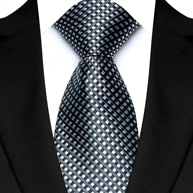 Luxury 8CM Mens Ties Polka Dot Necktie Formal Classic Business Necktie Jacquard Woven Neck ties For Men Groom Wedding Party