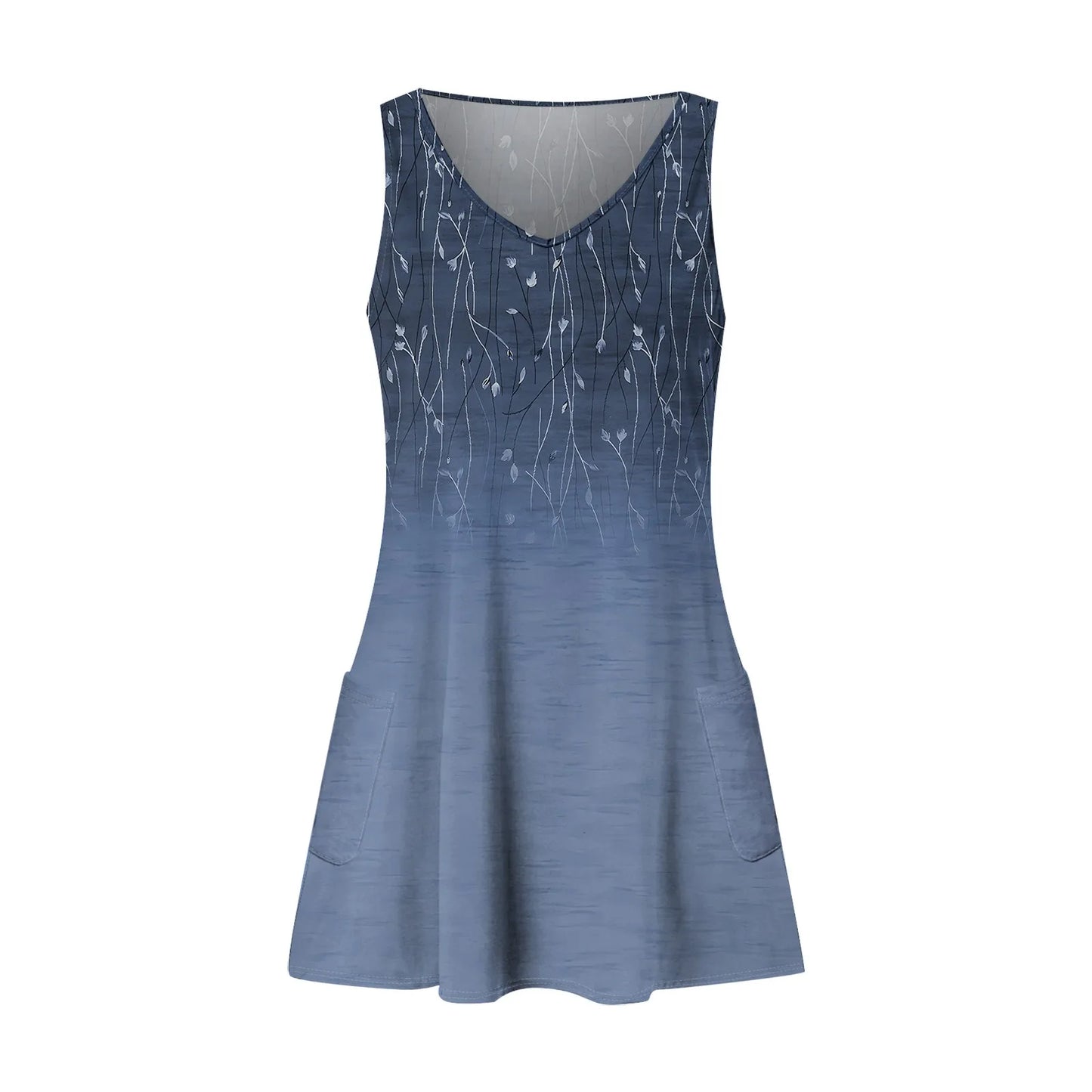 Dresses For Women 2024 Fashion Women'S Casual Print Summer Bohemian Beach Dress With Pockets V Neck Tank Dress Formal Dresses