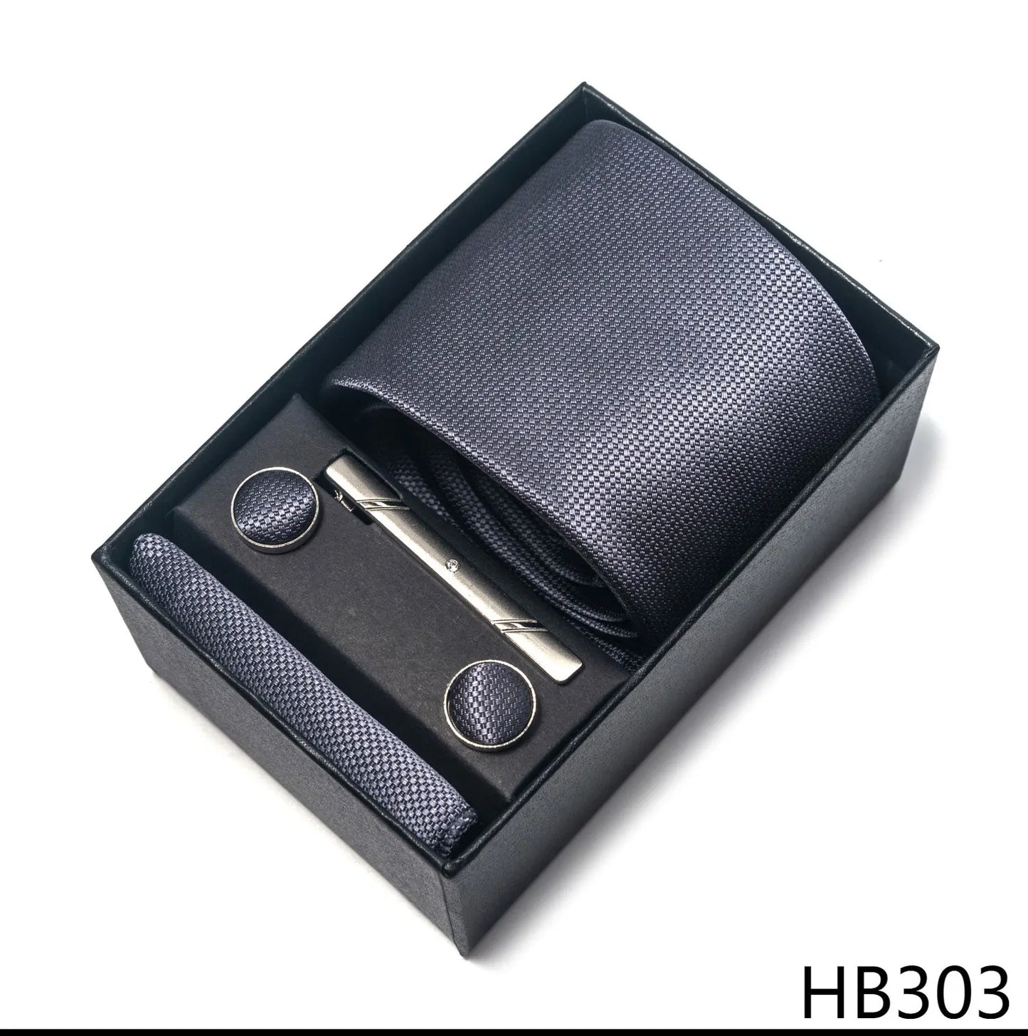 Luxury Brand 8 cm Tie Handkerchief Cufflink Clip Set For Men Wedding Gravata Suit Accessories Holiday Gift Box