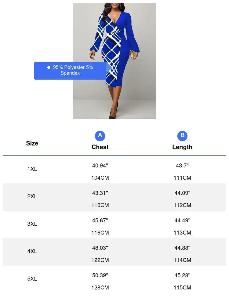 Plus Size Plaid Print Splicing Dress Elegant Surplice Neck Long Sleeve Dress Women's Plus Size Clothing