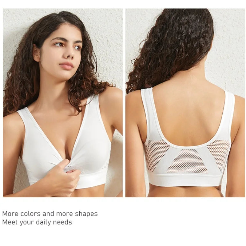 Seamless Bras For Women Push Up Sports Bralette Female Non-wire No Pad Crop Top Hollow Breathable Sexy Lingerie S-5XL Brassiere