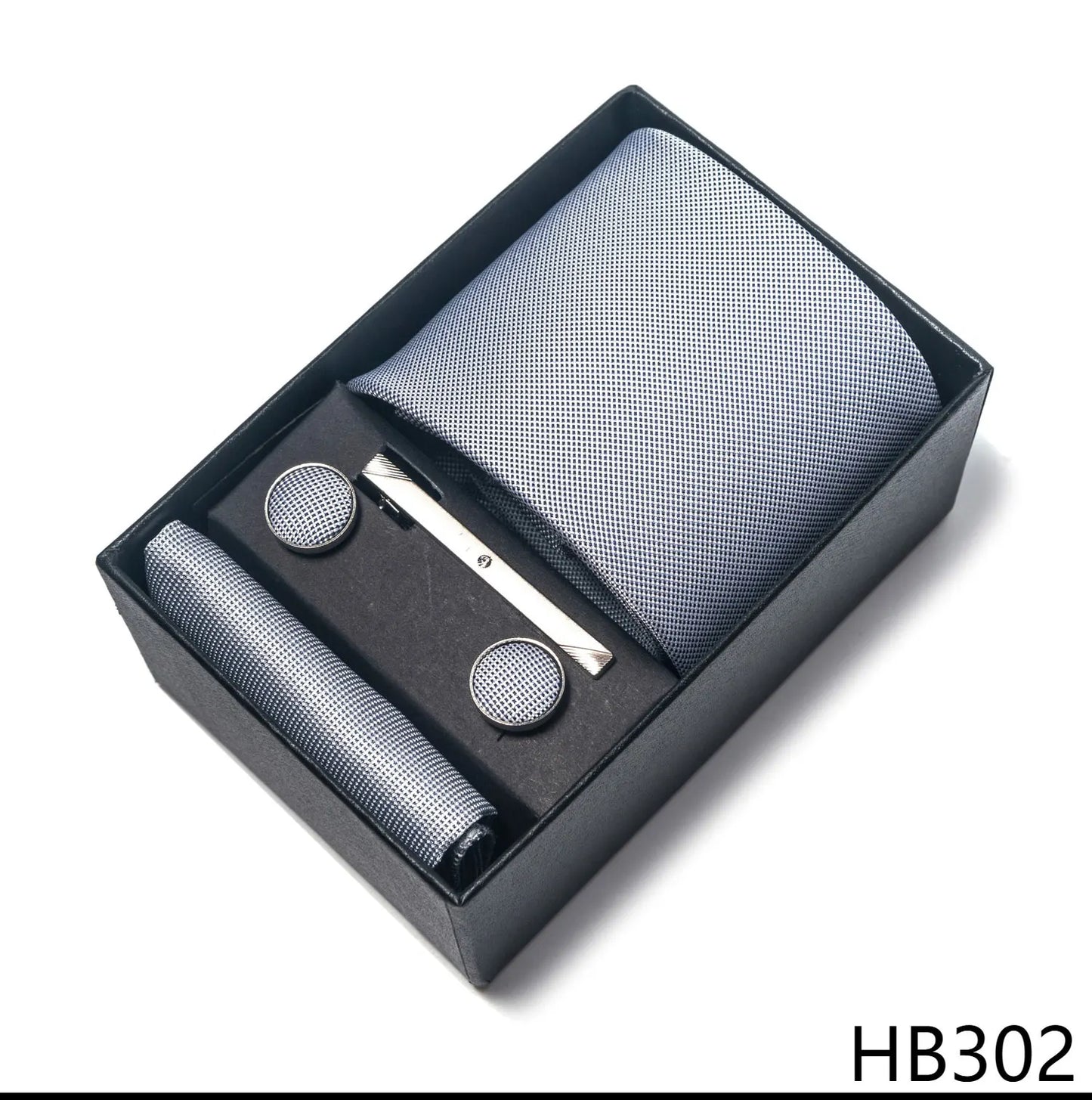 Luxury Brand 8 cm Tie Handkerchief Cufflink Clip Set For Men Wedding Gravata Suit Accessories Holiday Gift Box