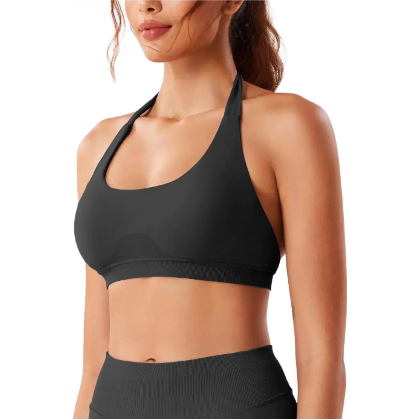 Women's Gym Solid Color Sports Bra Sexy Tight Fitting Backless Seamless with Chest Cushion Vest Exercise Yoga Camisole Top