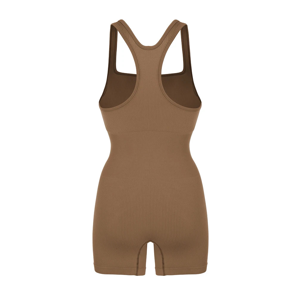Seamless Bodysuiyts for Women Contracted Tummy Control Rompers Sexy Sleeveless Backless Yoga Sets Jumpsuits Women's Clothings