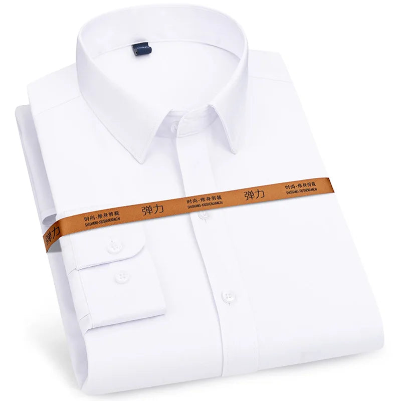 Men's dress shirt long sleeve thin spring and autumn work clothes business casual free ironing breathable slim fashion