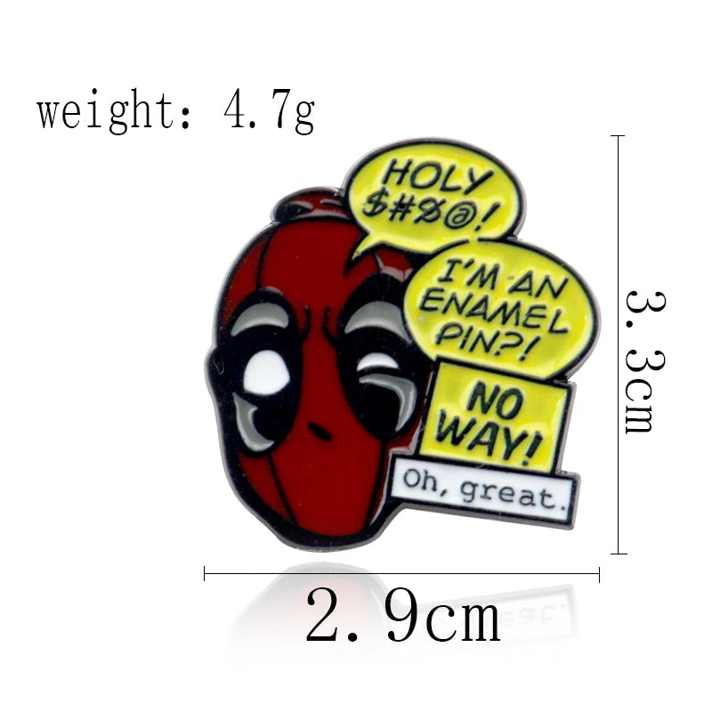 Marvel Deadpool Shirt Brooch Enamel Pins Metal Broches for Men Boy Badge Pines Metalicos Brosche Accessories
