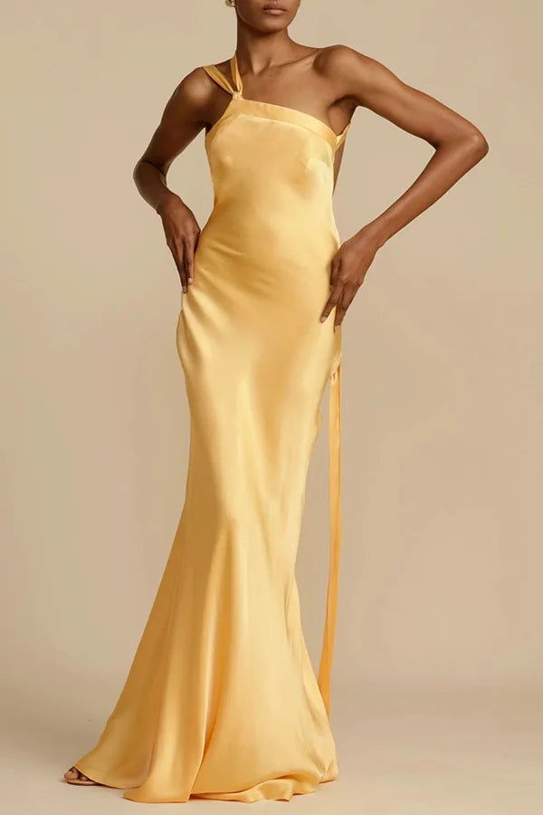 Spring Summer Slim Off Shoulder Evening Dresses Women Solid Color Slant Collar Backless Package Hip Bodycon Party Dress Female