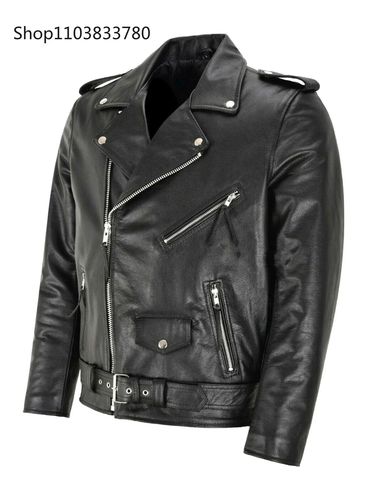 Men PU Leather Jacket Motorcycle Fashion Slim Fit Leather Coat Male Solid Turn-Down Collar Motorcycle Outwear Streetwear 4XL