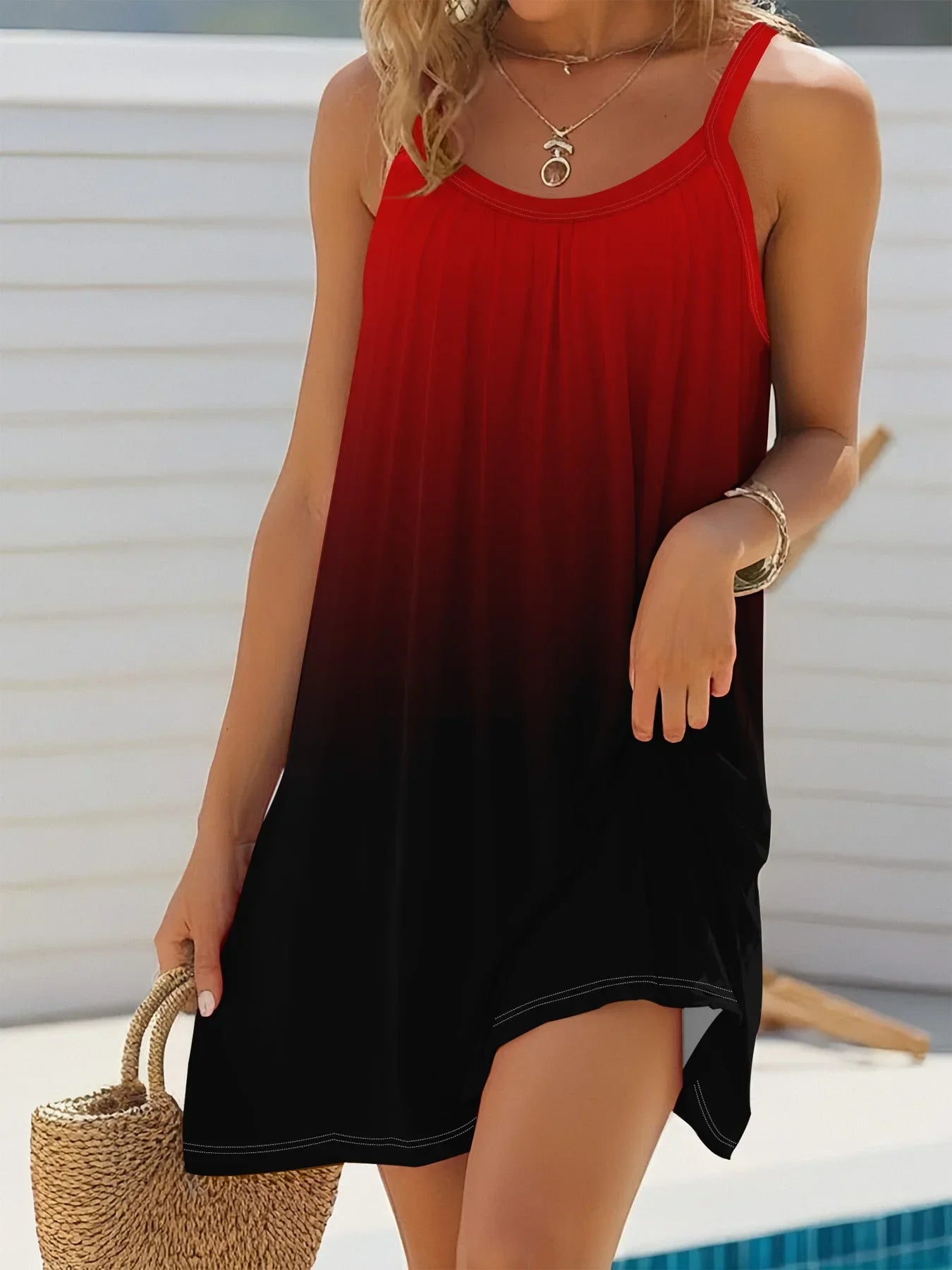 2024 Women's Summer Sleeveless Print Casual Dress Summer Dress for Holiday Women Clothing