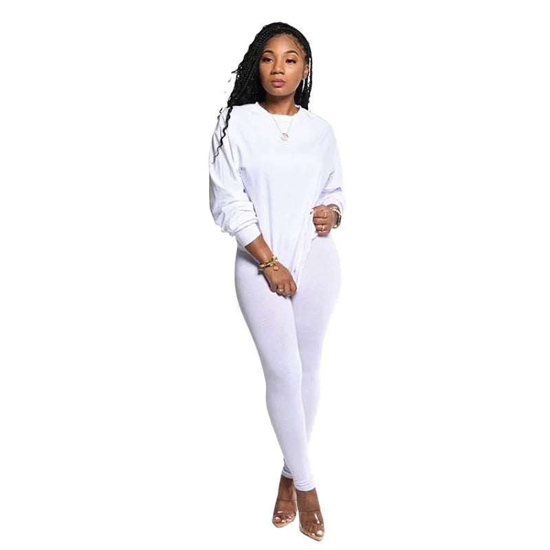 two piece set women 2 piece set stacked leggings clothes for women outfits stacked pants tracksuit female fall clothes 2024