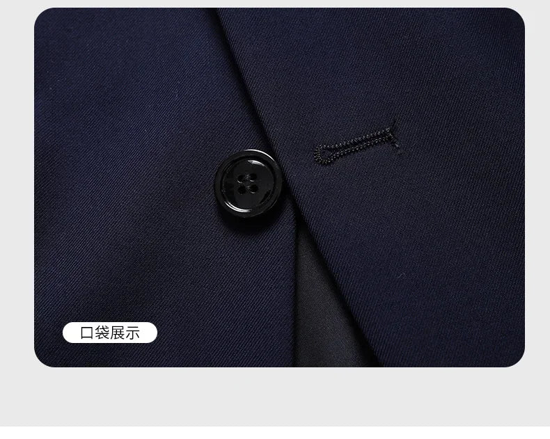 Blazer New Men's Fashion Business Solid Color British Style Professional Work Groom Wedding Dress Best Man Blazer Jacket