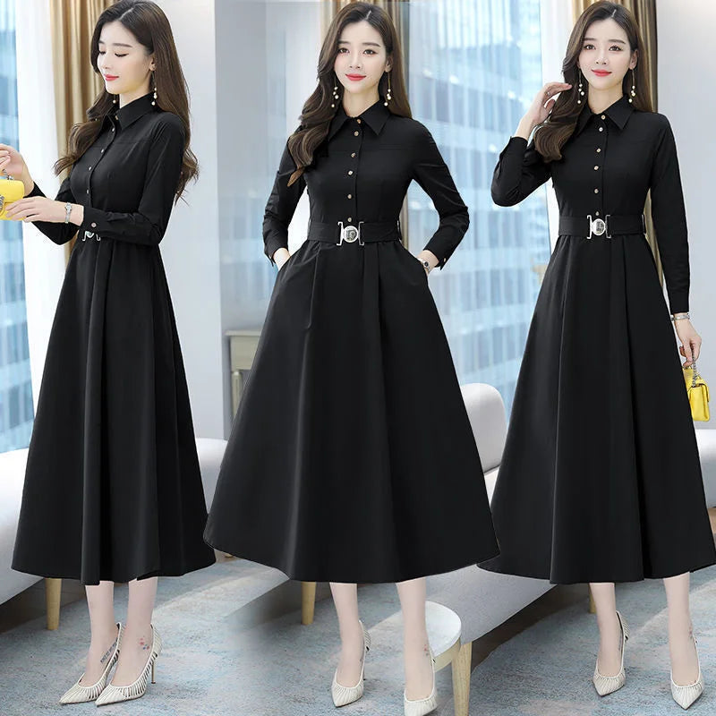 Spring Autumn Women New dignified and atmospheric Dress Mom's Skirt 2025 Top selling High end Elegance Long sleeved Bottom Skirt