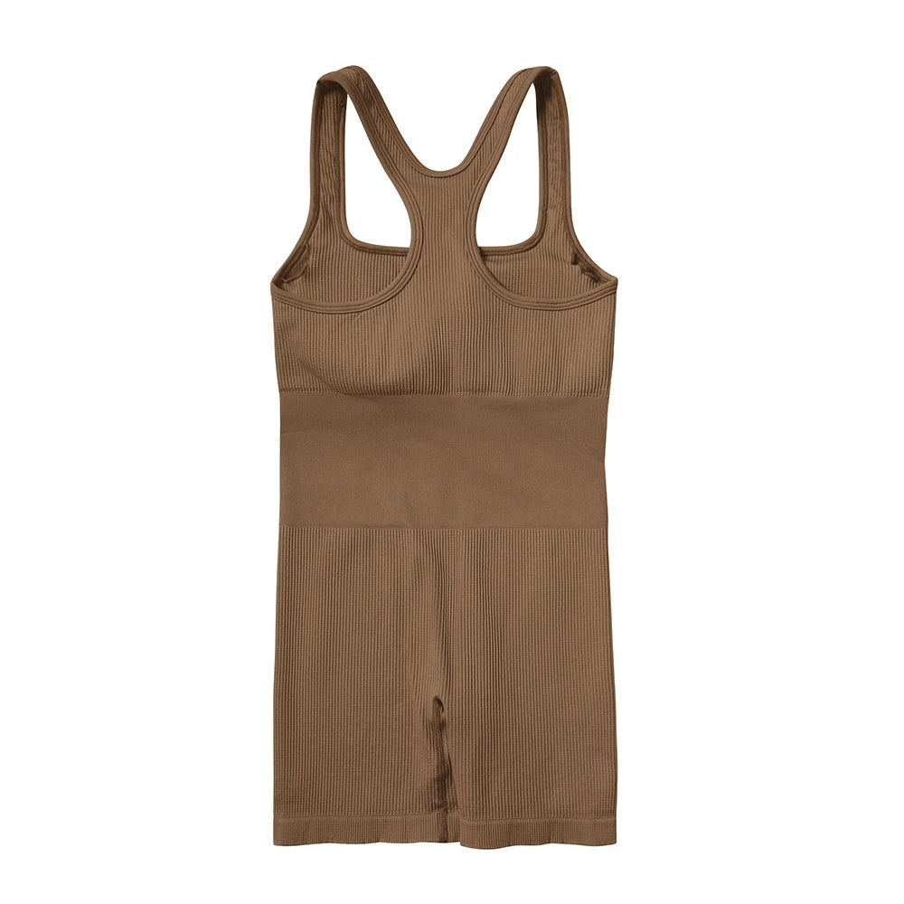 Seamless Bodysuiyts for Women Contracted Tummy Control Rompers Sexy Sleeveless Backless Yoga Sets Jumpsuits Women's Clothings