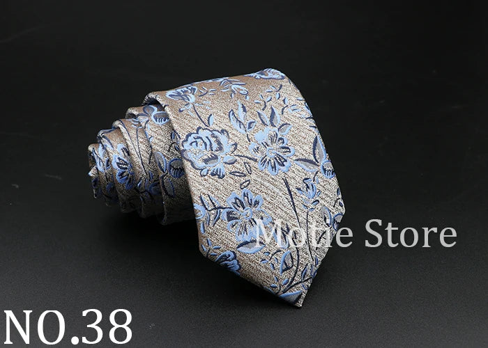 New Style Fashion Jacquard Floral Paisley Necktie Polyester Male Narrow Red Blue Tie Suit Shirt Gift For Men Accessory Gravatas