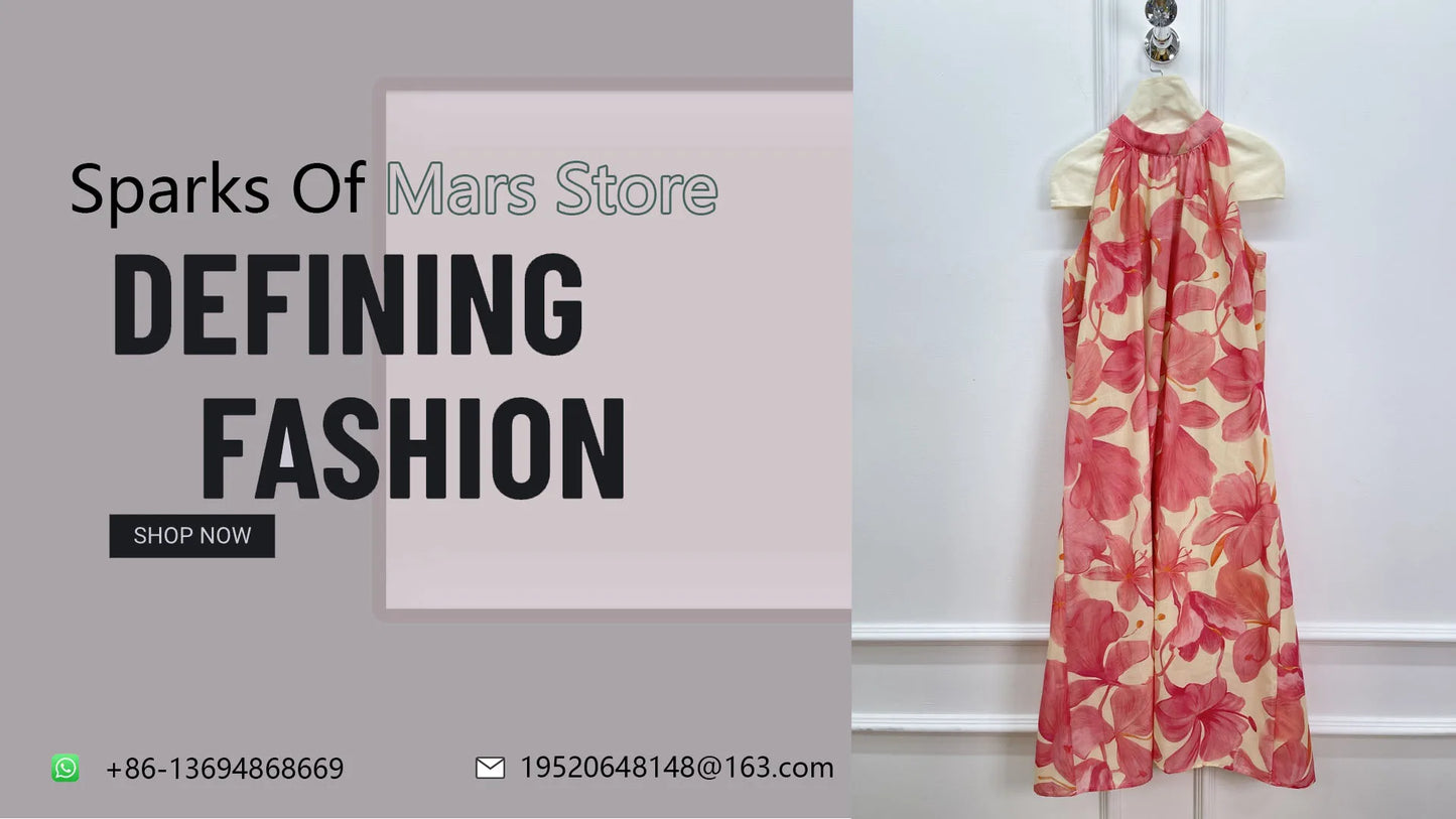 High Quality Fashion Spring And Summer New 2025 Linen Printed Dress For Women