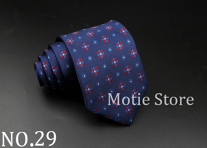 New Style Fashion Jacquard Floral Paisley Necktie Polyester Male Narrow Red Blue Tie Suit Shirt Gift For Men Accessory Gravatas