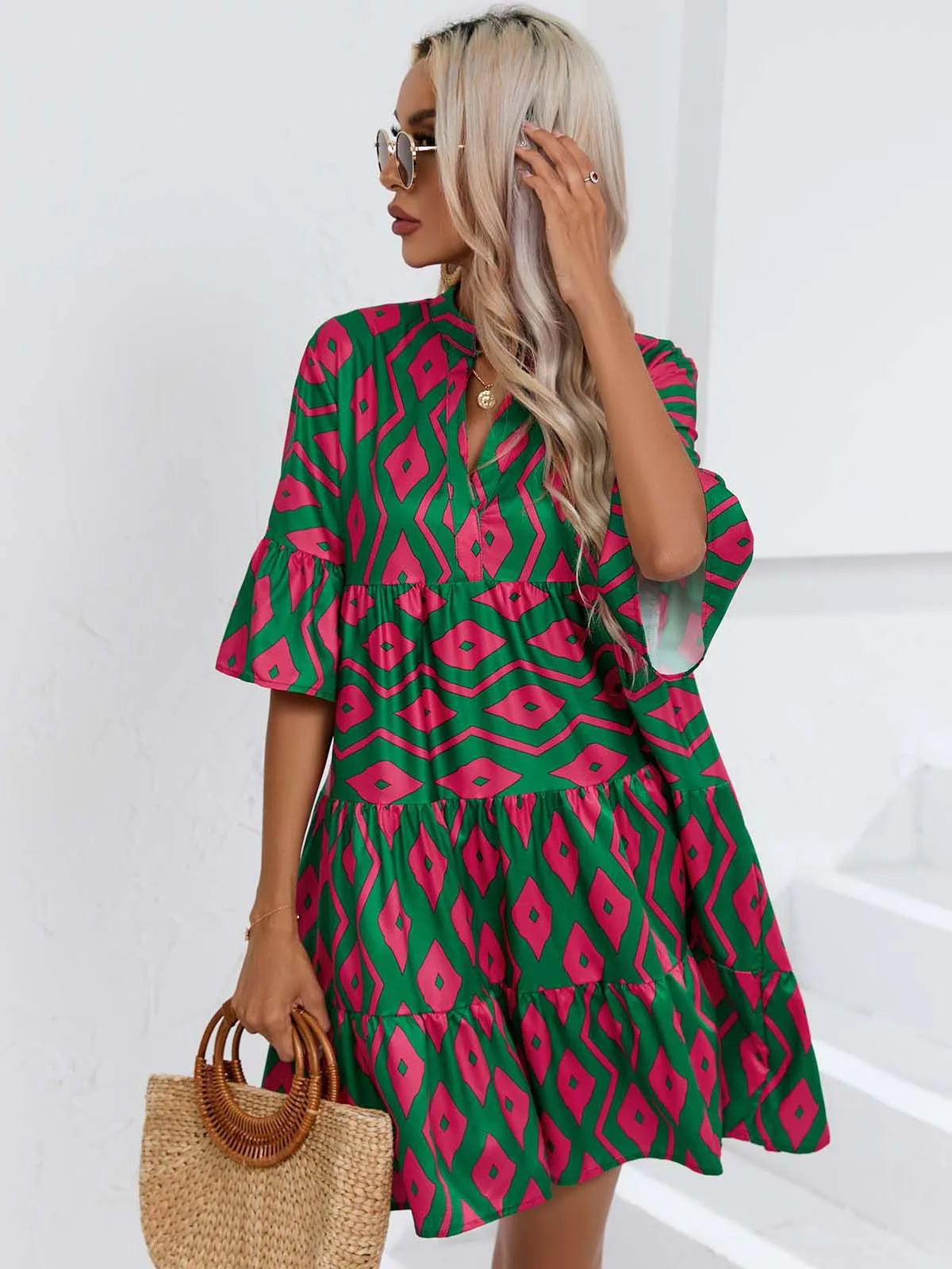 Women's Spring Summer Printed Dress Long Sleeve Flared Mid-Length Official Store Exclusive New Arrivals