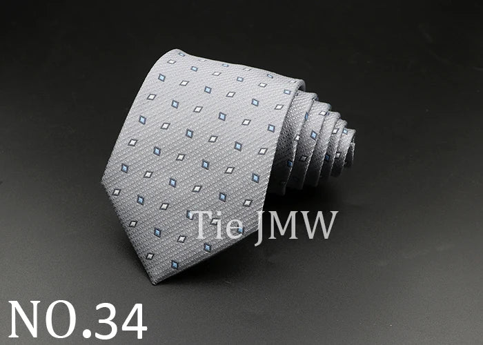 8 cm Tie Gravatas Newest Design Woven 8 cm Silk Necktie Wedding Business Suit Accessories Blue Man Dot Fit Group Party Office
