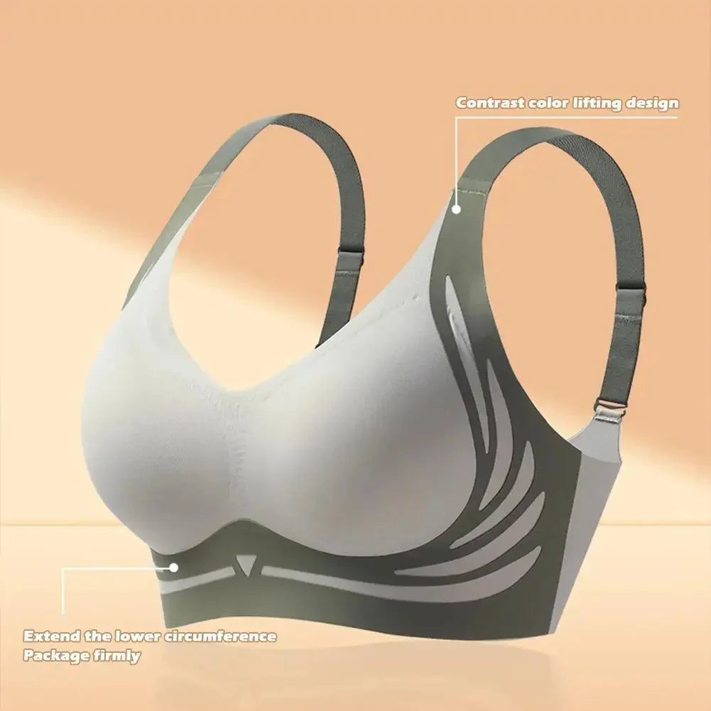 Super Gather Wireless Push-up Bra Women Gathered Up Soft Support Adjustable Underwear Anti-sagging Seamless Lift-up Bra