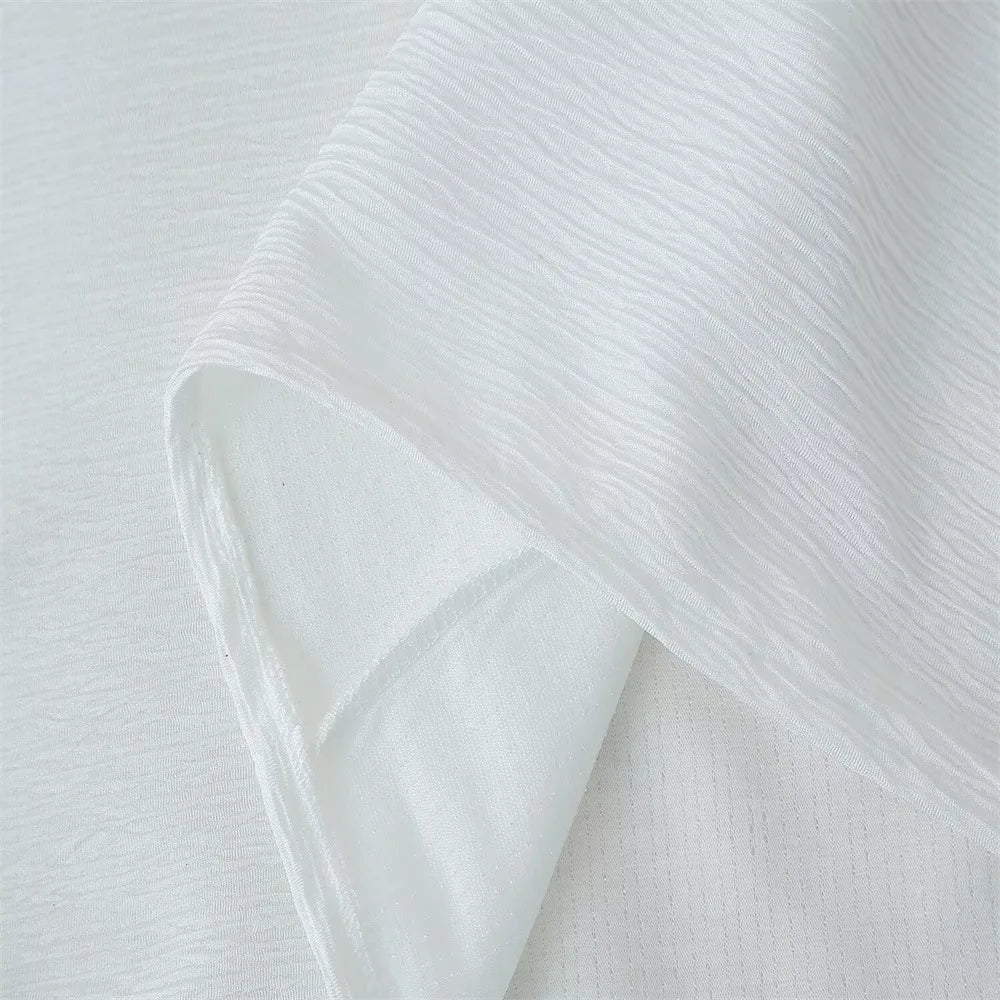 2025 Spring Women's High Street Sexy White Off-the-shoulder Halter Pleated Floor-length Dress Fashion Sleeveless Loose Dress