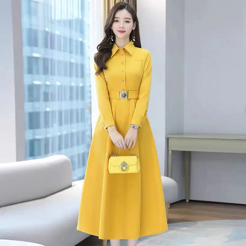 Spring Autumn Women New dignified and atmospheric Dress Mom's Skirt 2025 Top selling High end Elegance Long sleeved Bottom Skirt