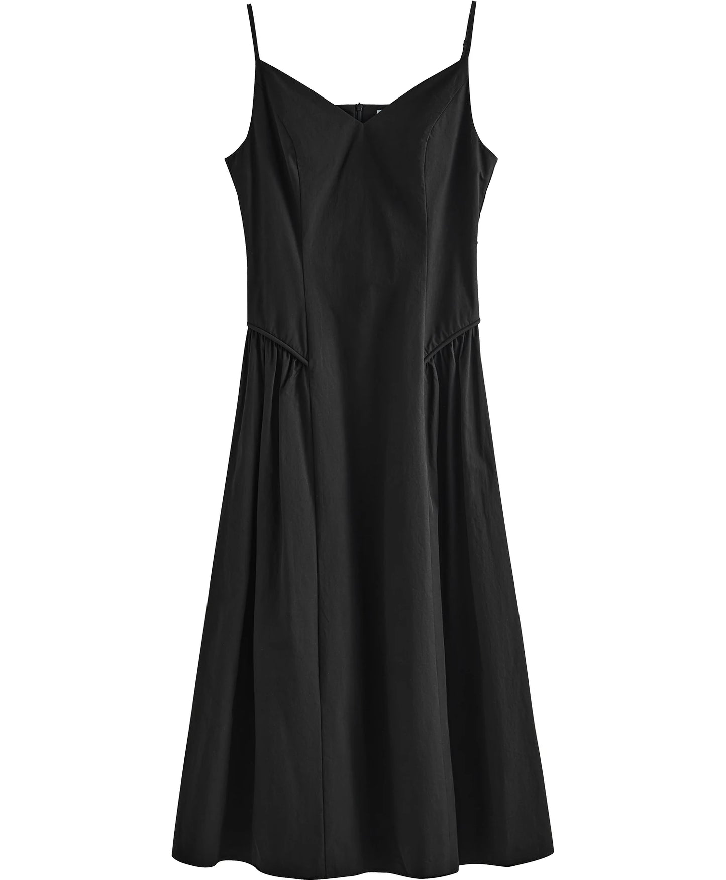 FSLE【4 Colors】Women Spring Strappy Dress 100% Cotton Temperament Simple A-LINE Dresses 2025 Spring White Dress 25FS11073