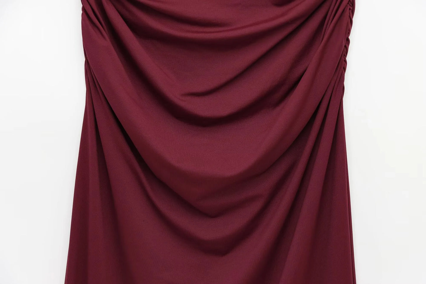 Spring Women's French Evening Dress With Pleated Embellished Waistband Long Sleeved V-neck And Elegant Dress