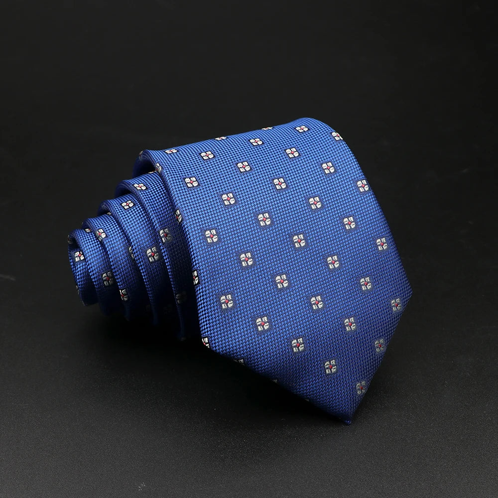 New Style Fashion Jacquard Floral Paisley Necktie Polyester Male Narrow Red Blue Tie Suit Shirt Gift For Men Accessory Gravatas
