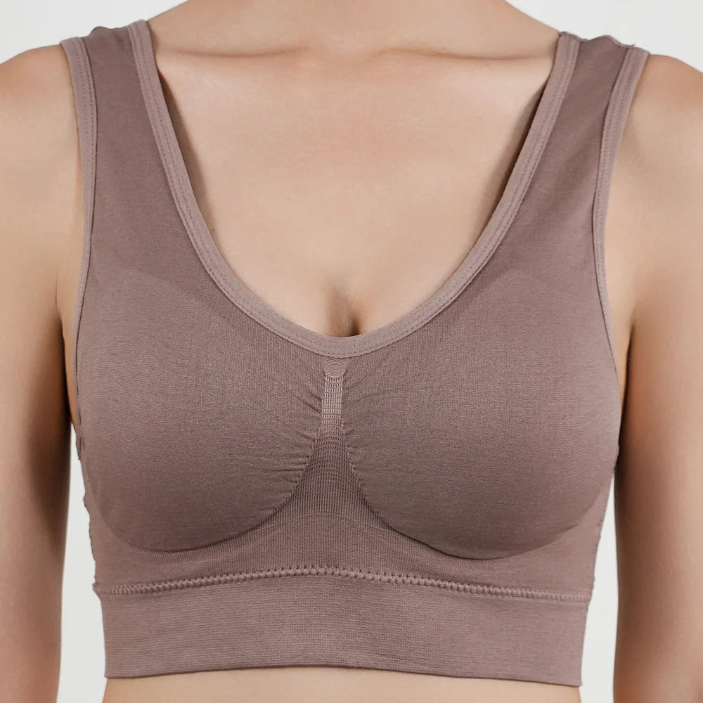 Women Large Seamless Bras Push Up Sports Top Female Breathable Brassiere Unwired Active Padded Bra Crop Top Gym Runing Yoga Vest