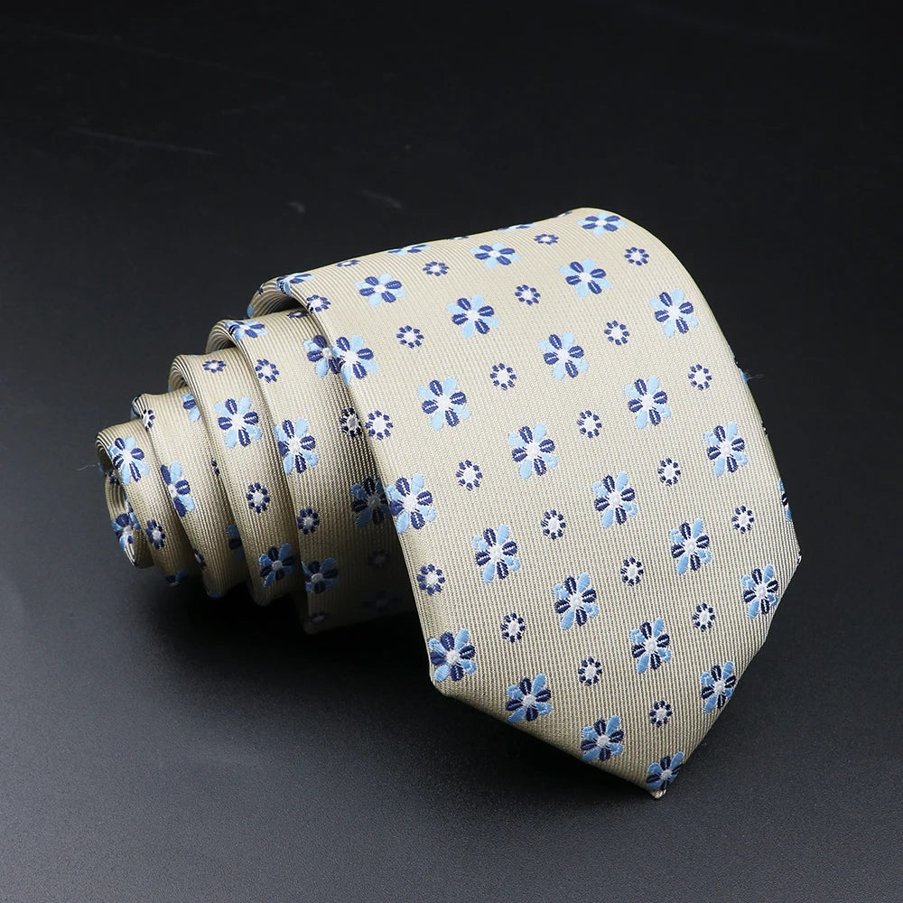 New Style Fashion Jacquard Floral Paisley Necktie Polyester Male Narrow Red Blue Tie Suit Shirt Gift For Men Accessory Gravatas