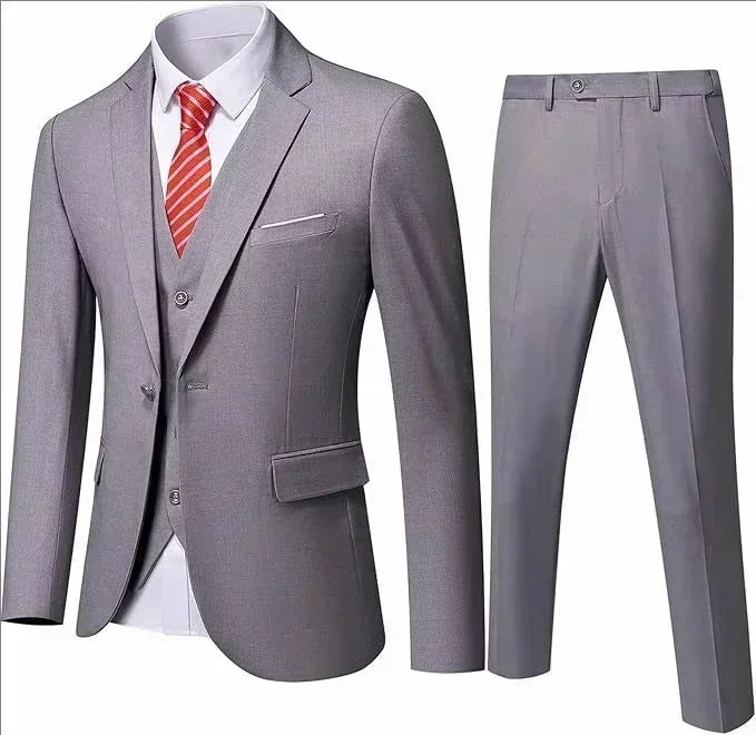 Suit For Men Elegant Wedding 3 Pieces 2 Sets Blazers Full Jackets Vest Pants Formal Fashion Luxury Coats 2025 Classic Costume