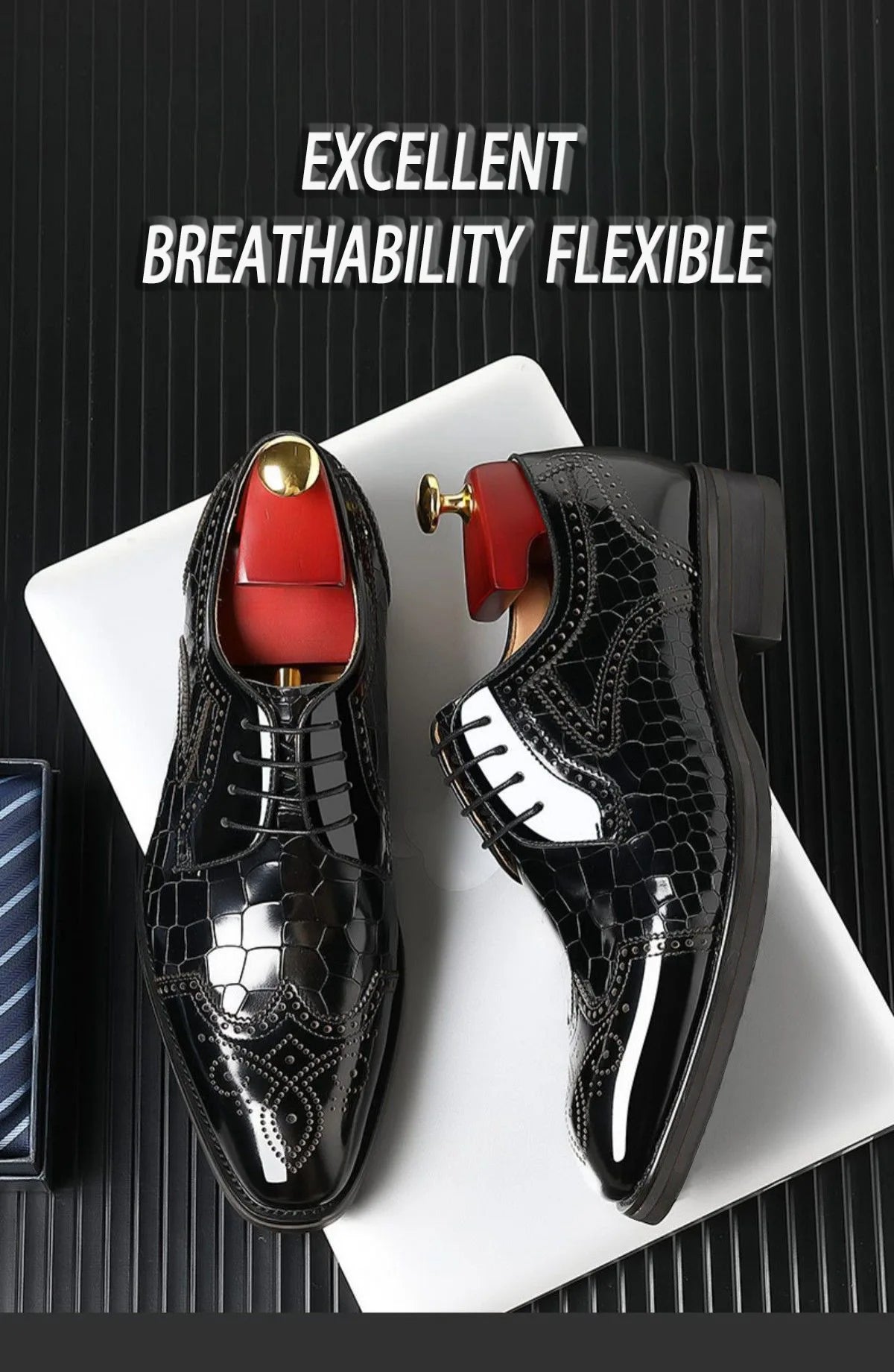Men casual leather shoes business oxford shoes men brogue formal shoes genuine leather formal men brogue shoes