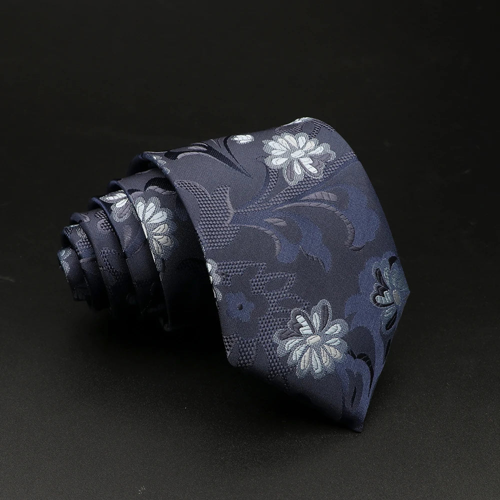 New Style Fashion Jacquard Floral Paisley Necktie Polyester Male Narrow Red Blue Tie Suit Shirt Gift For Men Accessory Gravatas