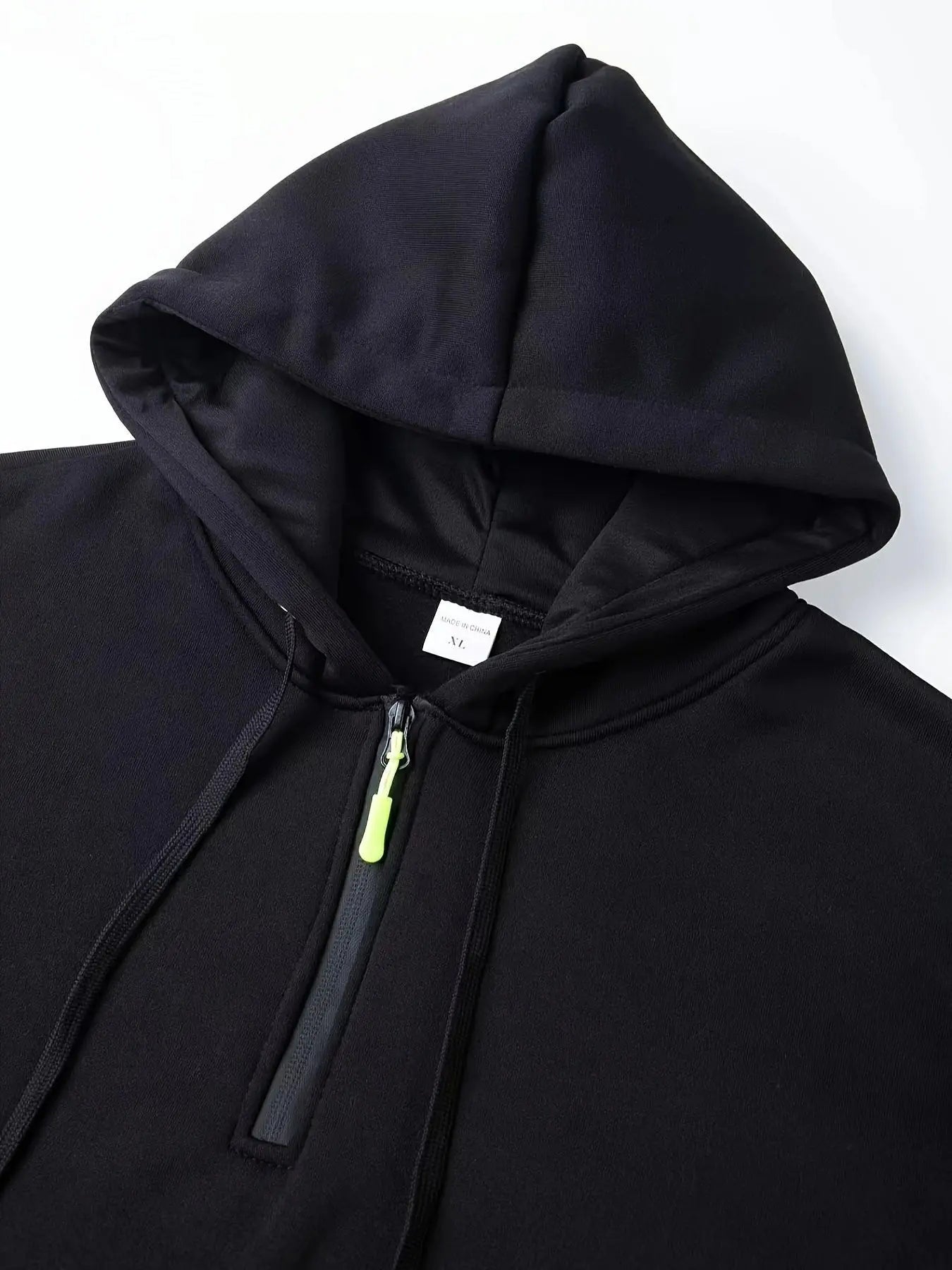 Men's casual sports hoodie, spring and autumn fashion arm pocket pull rope hooded solid color loose long-sleeved blouse pullover