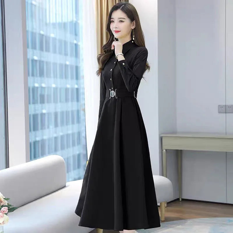 Spring Autumn Women New dignified and atmospheric Dress Mom's Skirt 2025 Top selling High end Elegance Long sleeved Bottom Skirt